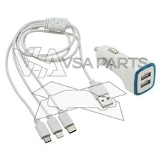 Nabíječka telefonu USB 3v1, 12/24V, kabel 750 mm