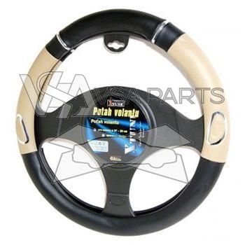 Potah volantu RALLY, na průměr 37 - 39 cm, černo-béžový