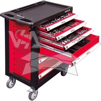 Skříňka dílenská pojízdná s nářadím, 6 zásuvek, 177 ks