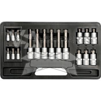 Sada bitů TORX, 18 ks, T10 - T60
