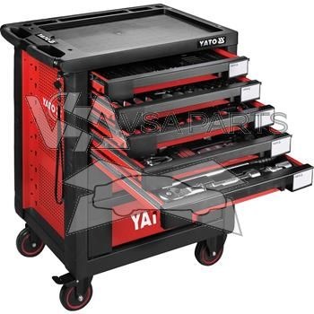 Skříňka dílenská pojízdná s nářadím, 7 zásuvek, 165 ks