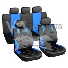 Potahy sedadel SPORT (sada 9 ks, Airbag černo-modré)