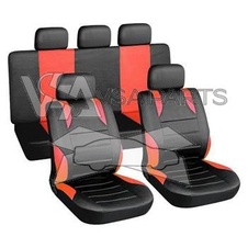 Potahy sedadel SPORT (sada 9 ks, Airbag černo-červené)