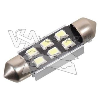 Žárovka 12V 6LED SMD suf. SV8.5, bílá, 38 mm, 1.5W