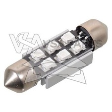 Žárovka 12V 6LED SMD suf. SV8.5, modrá, 38 mm, 1.5W