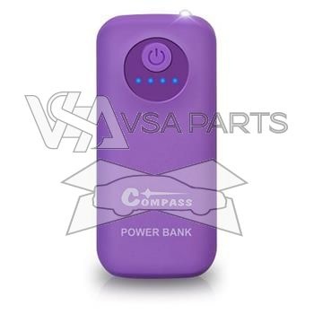 Baterie externí - POWER BANK,  5200 mA, fialová
