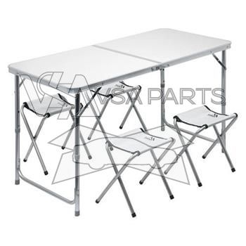 Stůl skládací DOUBLE + stoličky, šedý