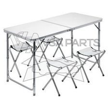 Stůl skládací DOUBLE + stoličky, šedý