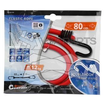 Upínač pružný 80 cm DOUBLE HOOK, 1 ks