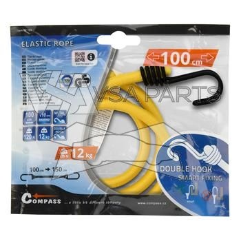 Upínač pružný 100 cm DOUBLE HOOK, 1 ks