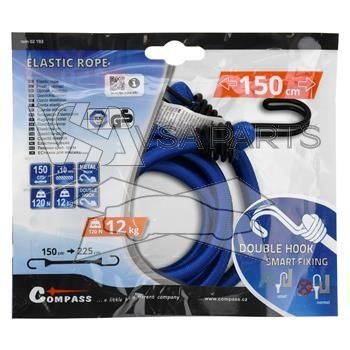 Upínač pružný 150 cm DOUBLE HOOK, 1 ks