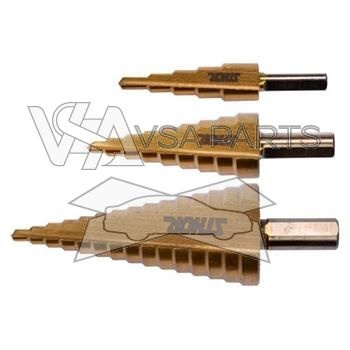 Vrták stupňovitý sada 3ks, 4 - 32 mm