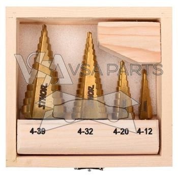 Vrták stupňovitý sada 4ks, 4 - 39 mm